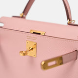 Hermès Mini Kelly 20 Rose Sakura Epsom GHW