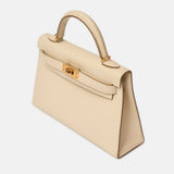 Hermès Mini Kelly 20 Craie Epsom GHW