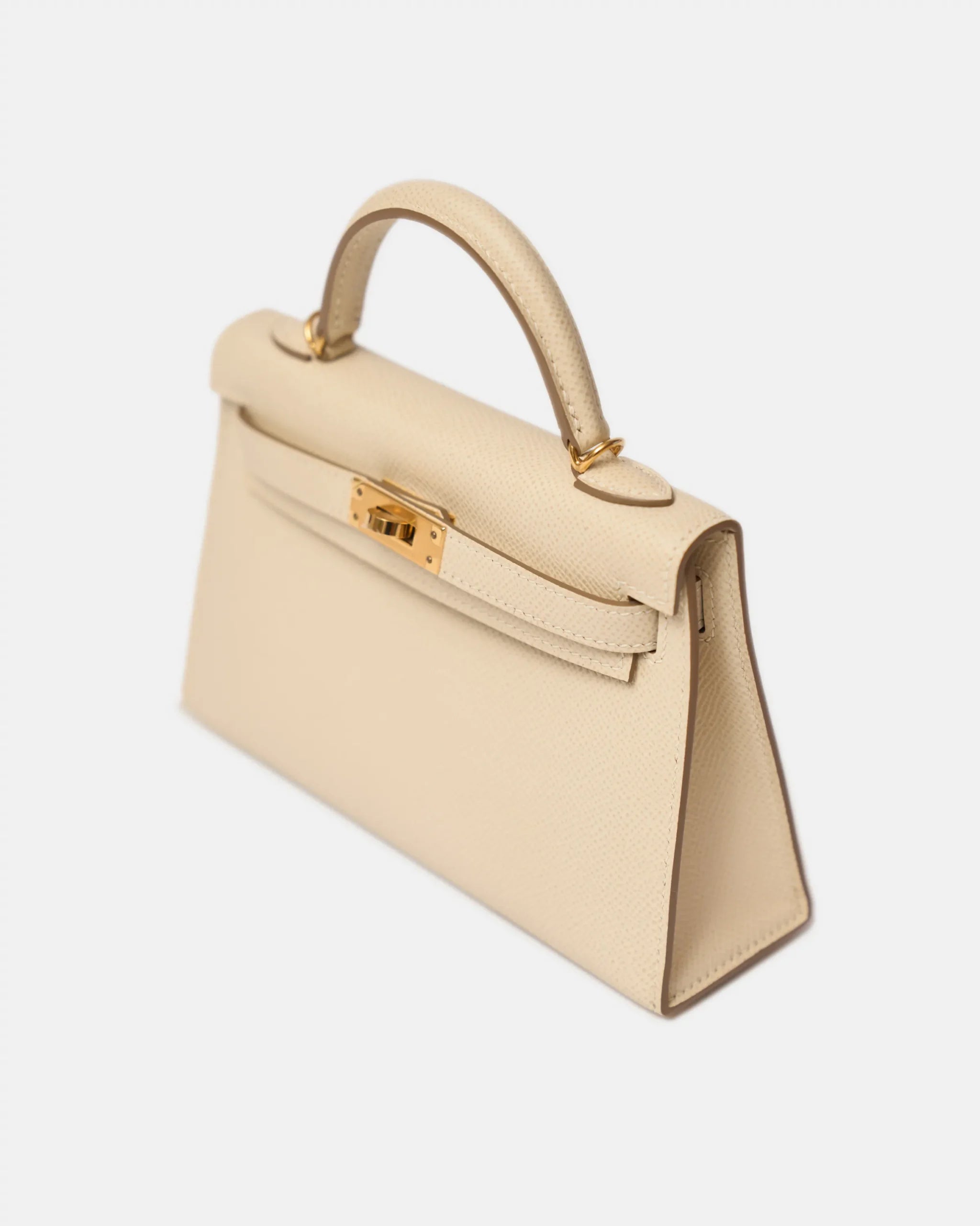 Hermès Mini Kelly 20 Craie Epsom GHW