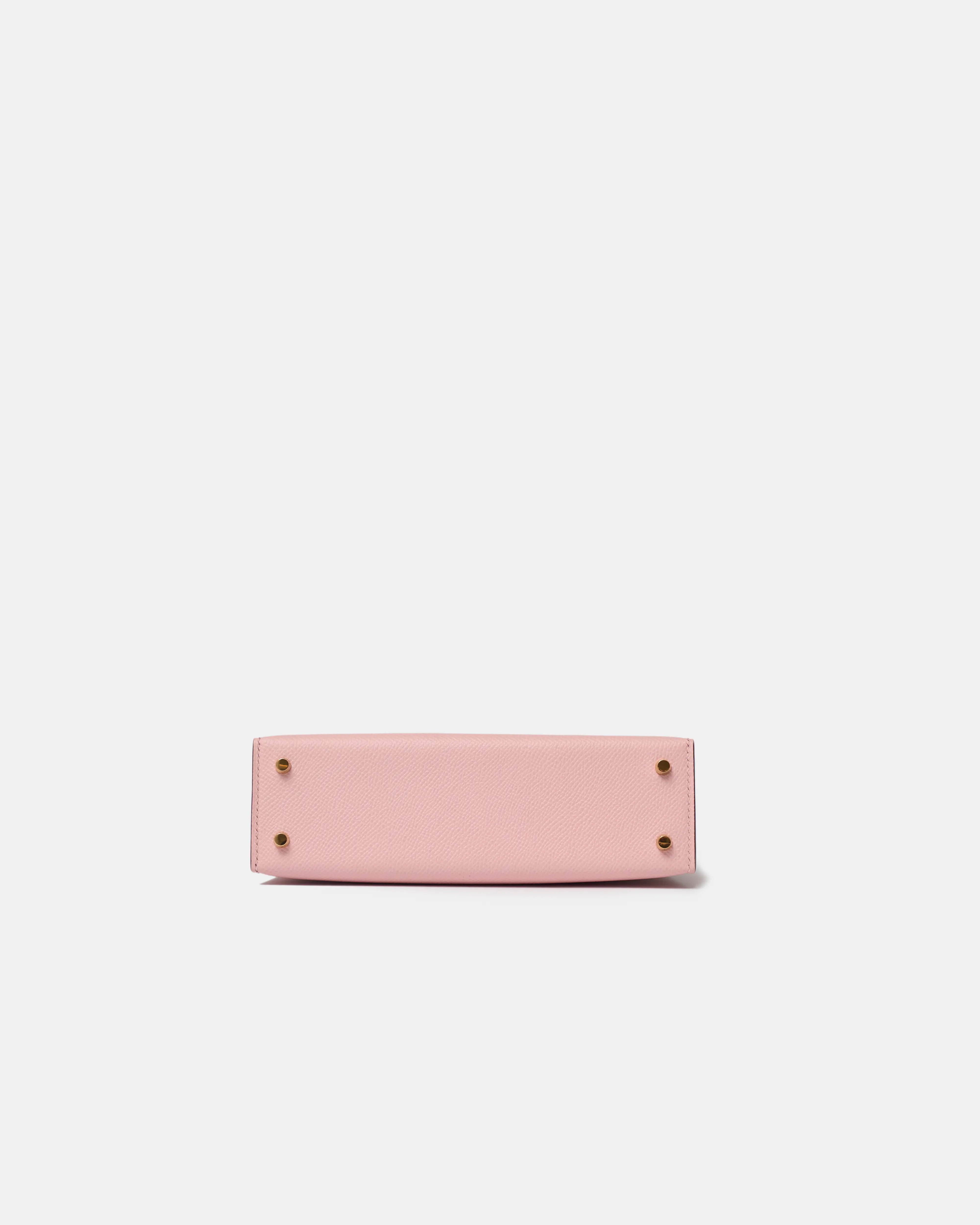 Hermès Mini Kelly 20 Rose Sakura Epsom GHW