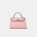 Hermès Mini Kelly Chevre Rose Sakura / Nata GHW