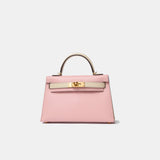 Hermès Mini Kelly Chevre Rose Sakura / Nata GHW