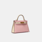 Hermès Mini Kelly Chevre Rose Sakura / Nata GHW