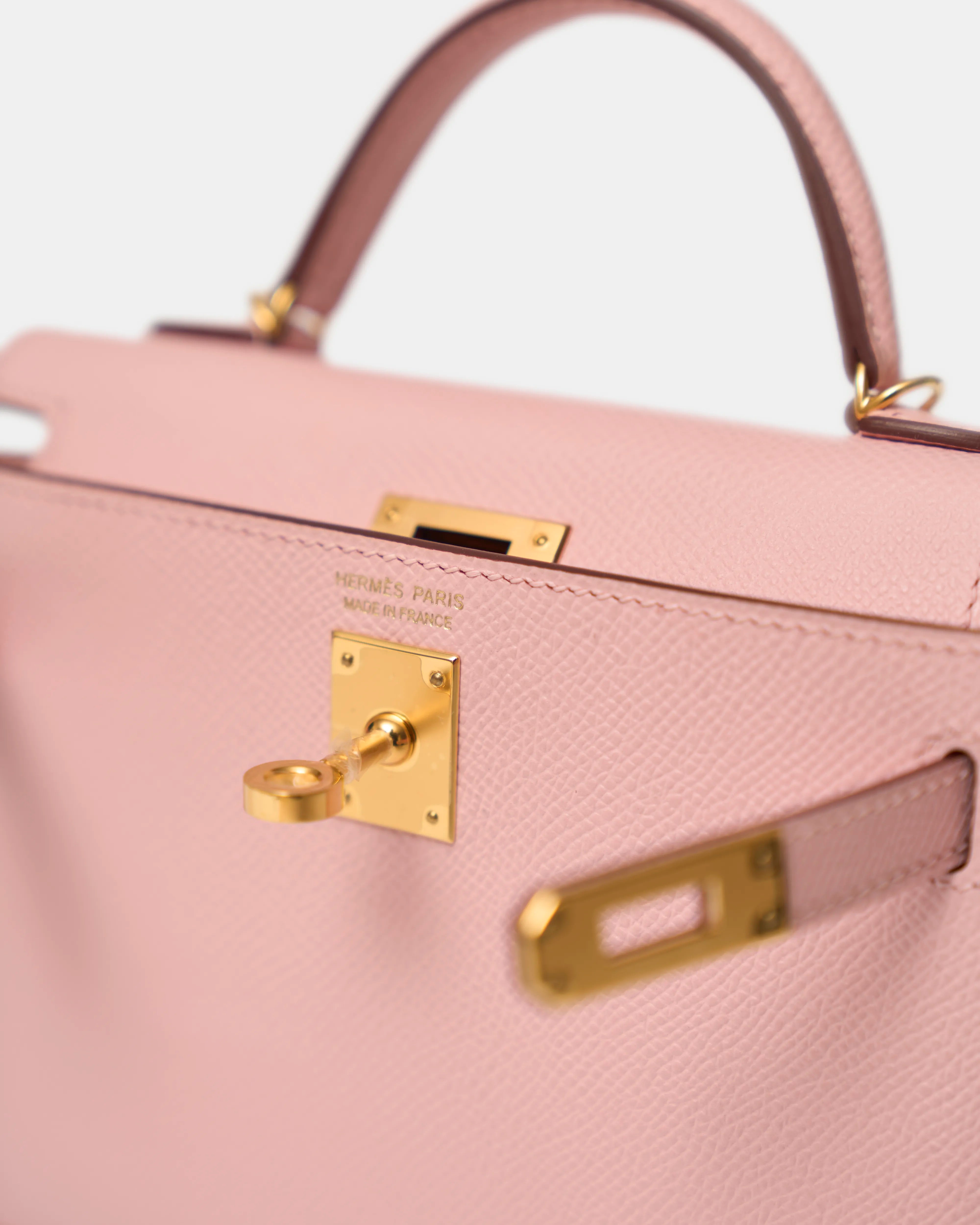Hermès Mini Kelly 20 Rose Sakura Epsom GHW