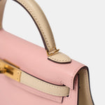 Hermès Mini Kelly Chevre Rose Sakura / Nata GHW