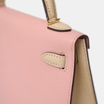 Hermès Mini Kelly Chevre Rose Sakura / Nata GHW
