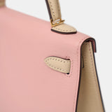 Hermès Mini Kelly Chevre Rose Sakura / Nata GHW