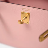 Hermès Mini Kelly Chevre Rose Sakura / Nata GHW
