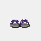 Hermès Oran Violet Majorette Suede Strass Sandals