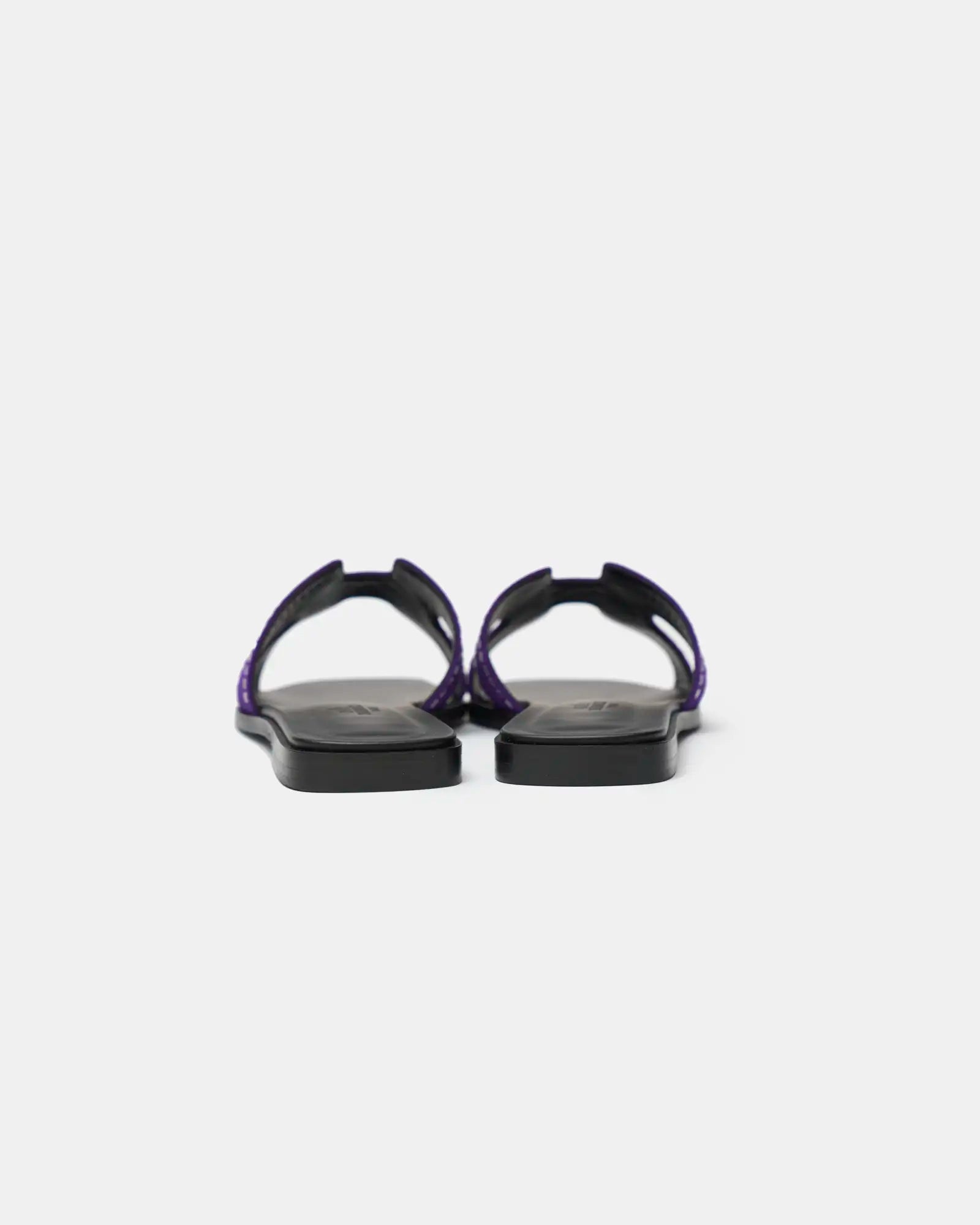 Hermès Oran Violet Majorette Suede Strass Sandals
