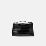 Hermès Kelly Pochette Black Shiny Alligator GHW
