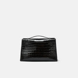 Hermès Kelly Pochette Black Shiny Alligator GHW