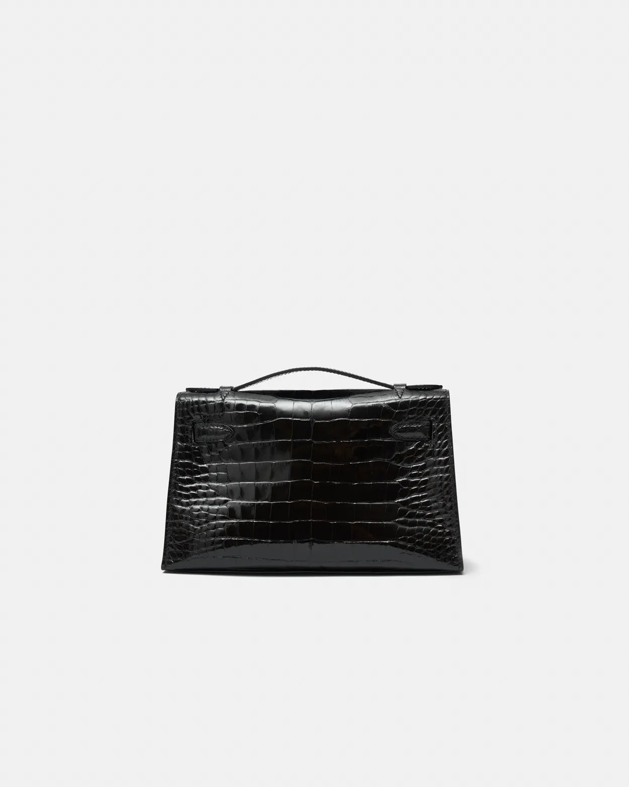Hermès Kelly Pochette Black Shiny Alligator GHW