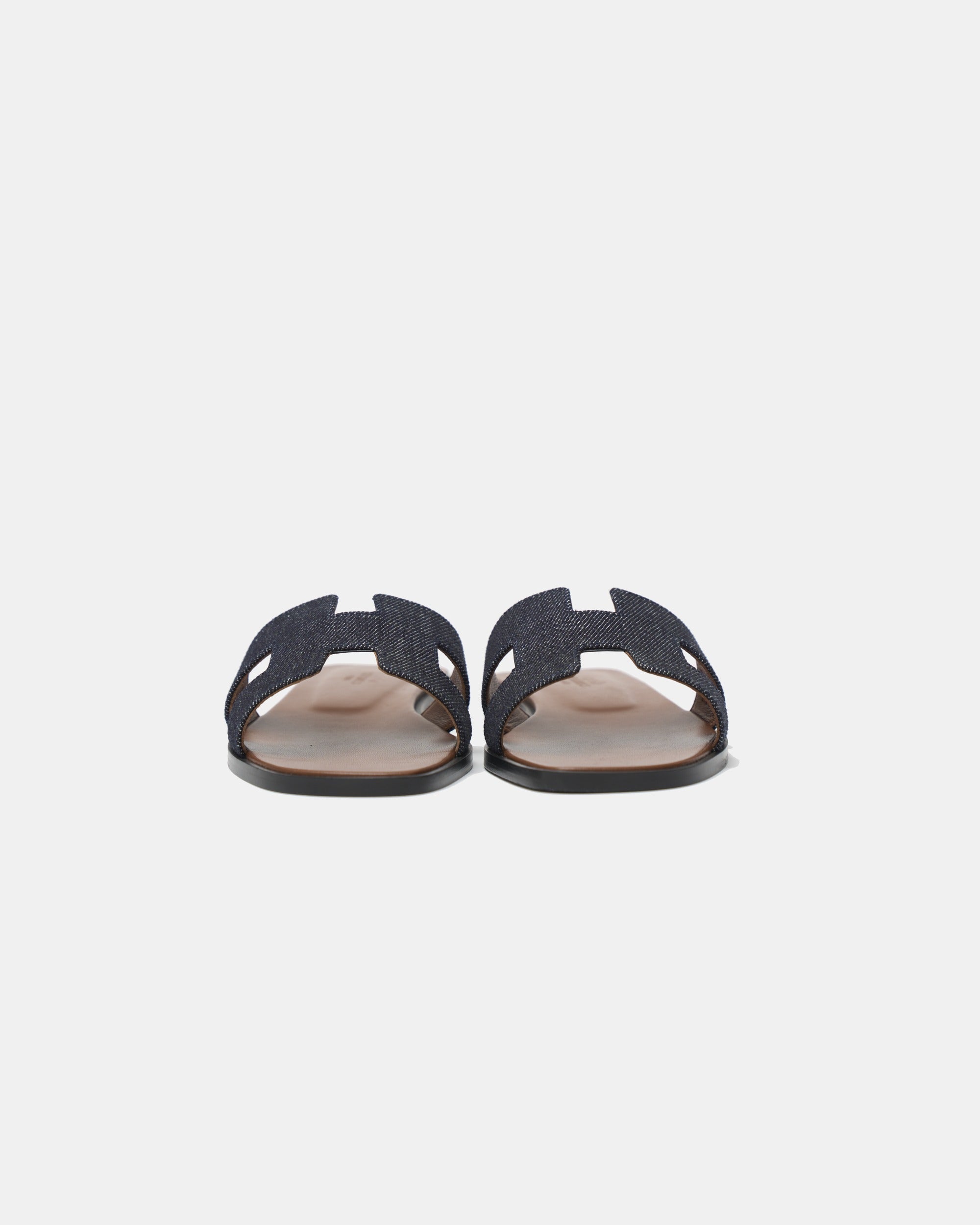 Hermès Oran Bleu Brut Denim Sandals