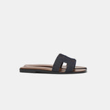 Hermès Oran Bleu Brut Denim Sandals