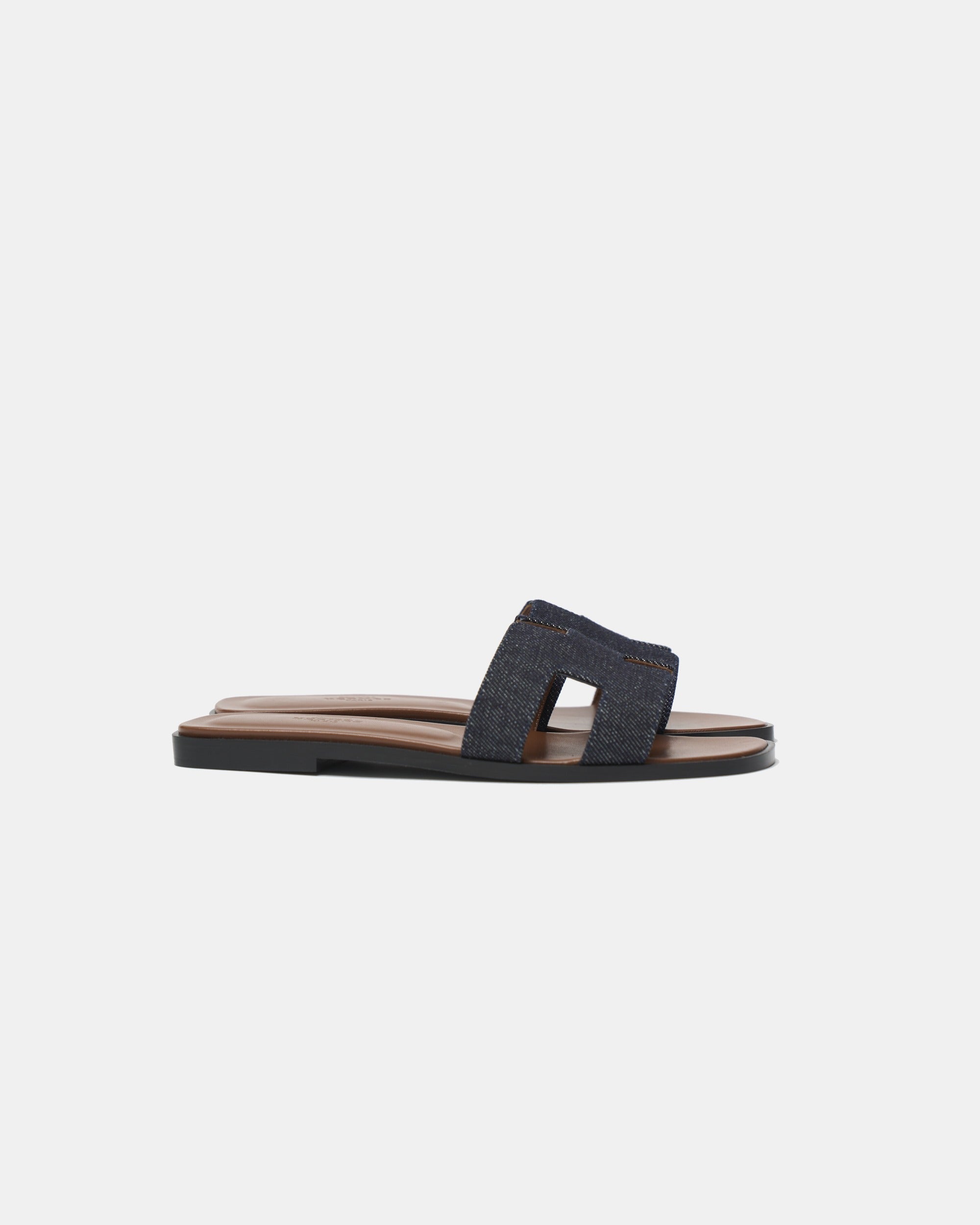 Hermès Oran Bleu Brut Denim Sandals