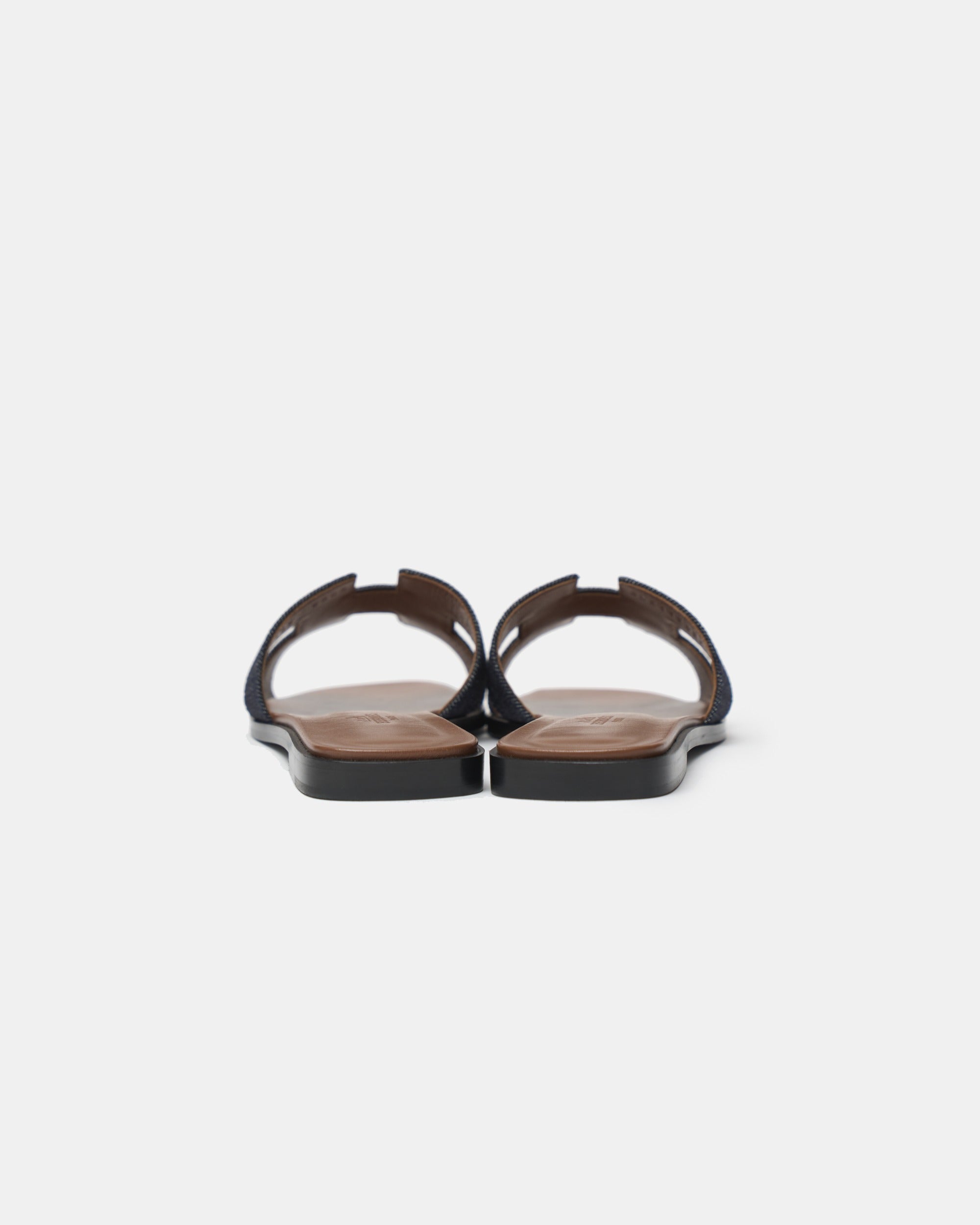 Hermès Oran Bleu Brut Denim Sandals