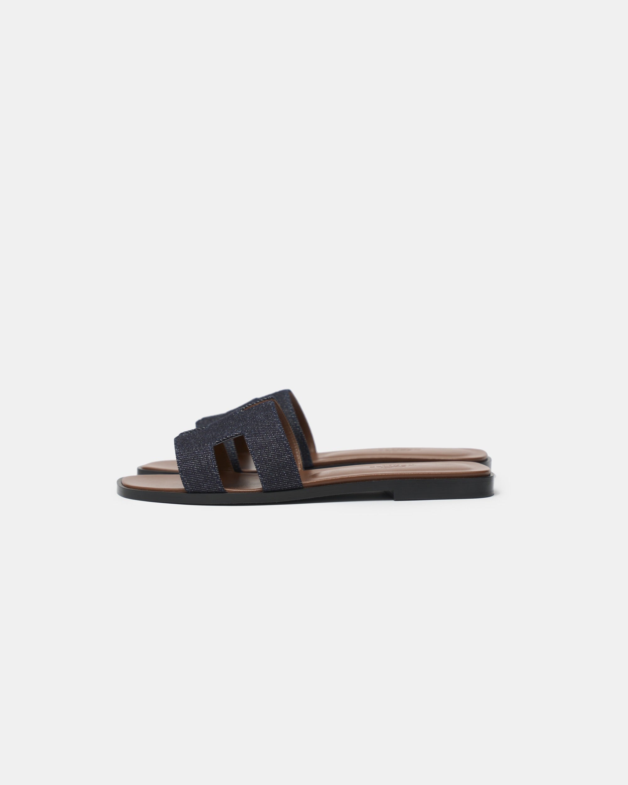 Hermès Oran Bleu Brut Denim Sandals