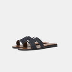 Hermès Oran Bleu Brut Denim Sandals