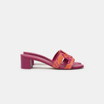 Hermès Oasis Orange Synthetic Rose Chapa Toile H Sandals