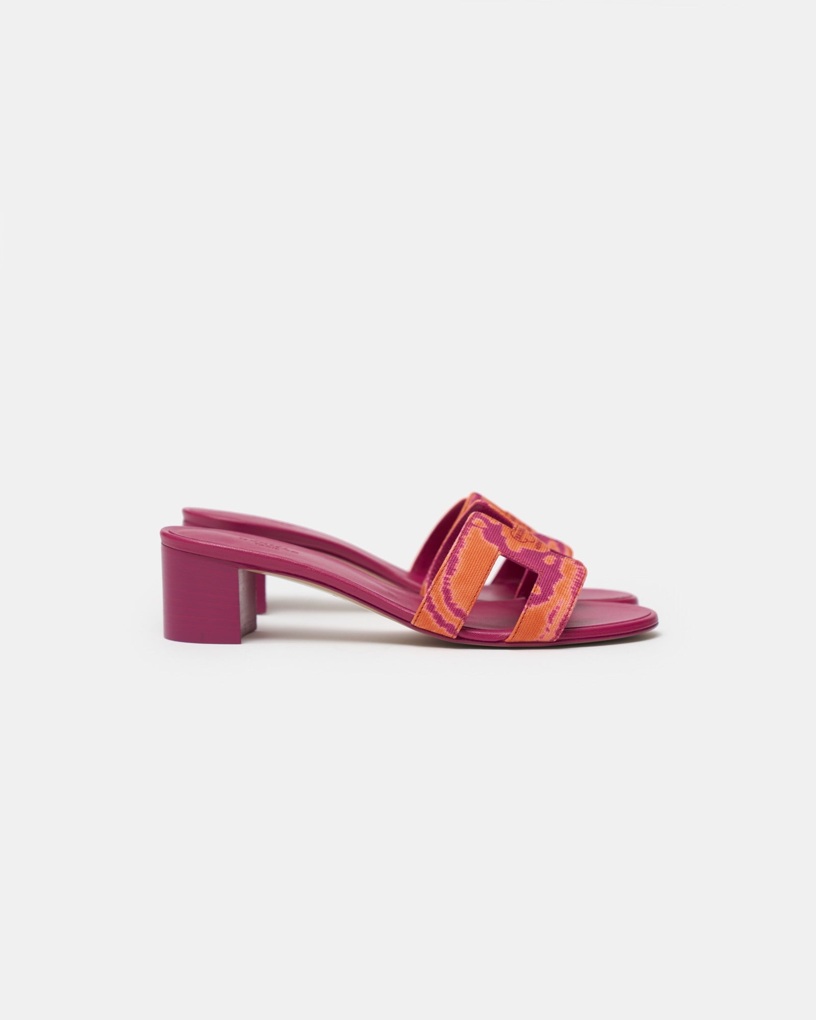 Hermès Oasis Orange Synthetic Rose Chapa Toile H Sandals