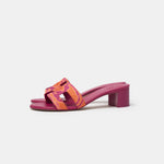 Hermès Oasis Orange Synthetic Rose Chapa Toile H Sandals
