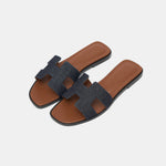 Hermès Oran Bleu Brut Denim Sandals
