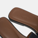 Hermès Oran Bleu Brut Denim Sandals