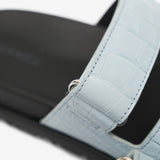 Hermès Chypre Bleu Ciel Matte Mississippiensis Alligator Sandals