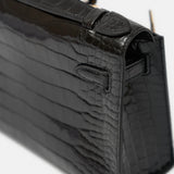 Hermès Kelly Pochette Black Shiny Alligator GHW