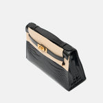 Hermès Kelly Pochette Black Shiny Alligator GHW