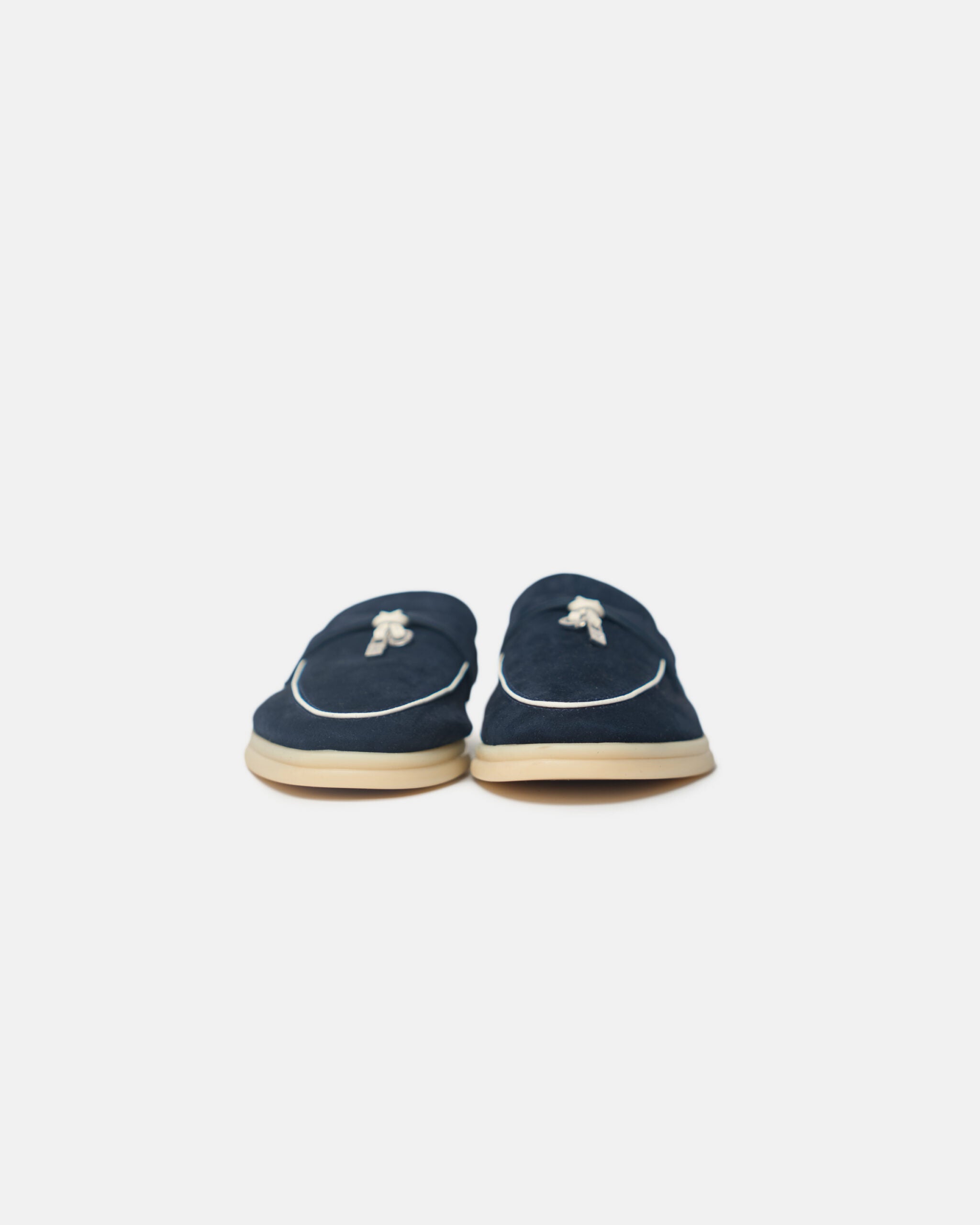Loro Piana Summer Charms Walk Dark Blue/White Loafers