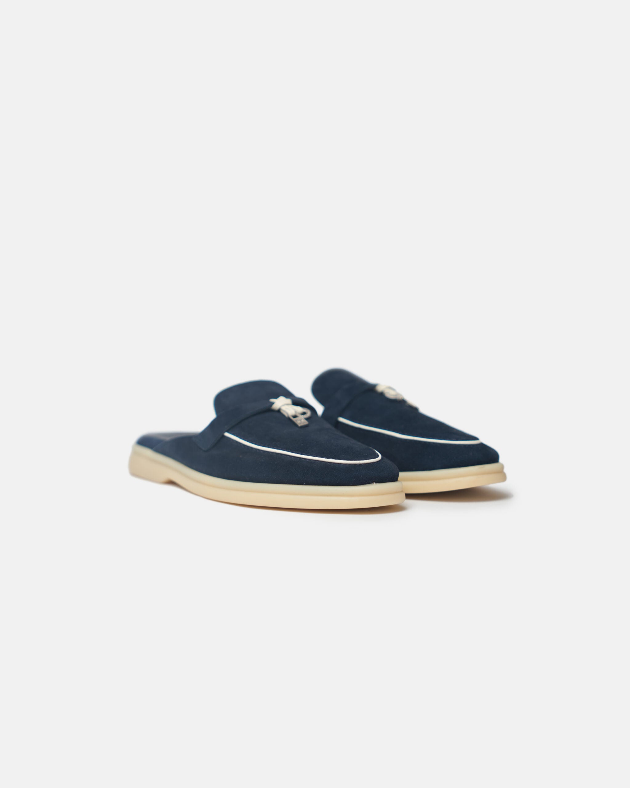 Loro Piana Summer Charms Walk Dark Blue/White Loafers