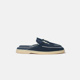 Loro Piana Summer Charms Walk Dark Blue/White Loafers
