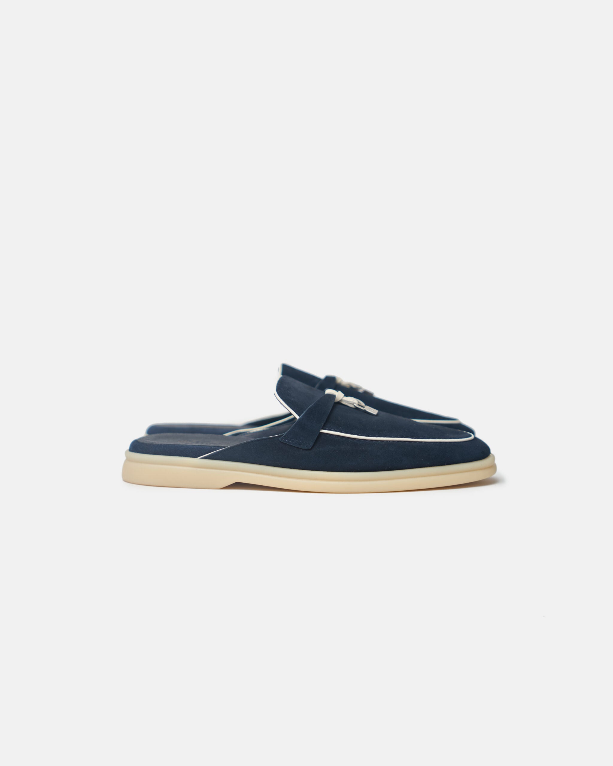 Loro Piana Summer Charms Walk Dark Blue/White Loafers