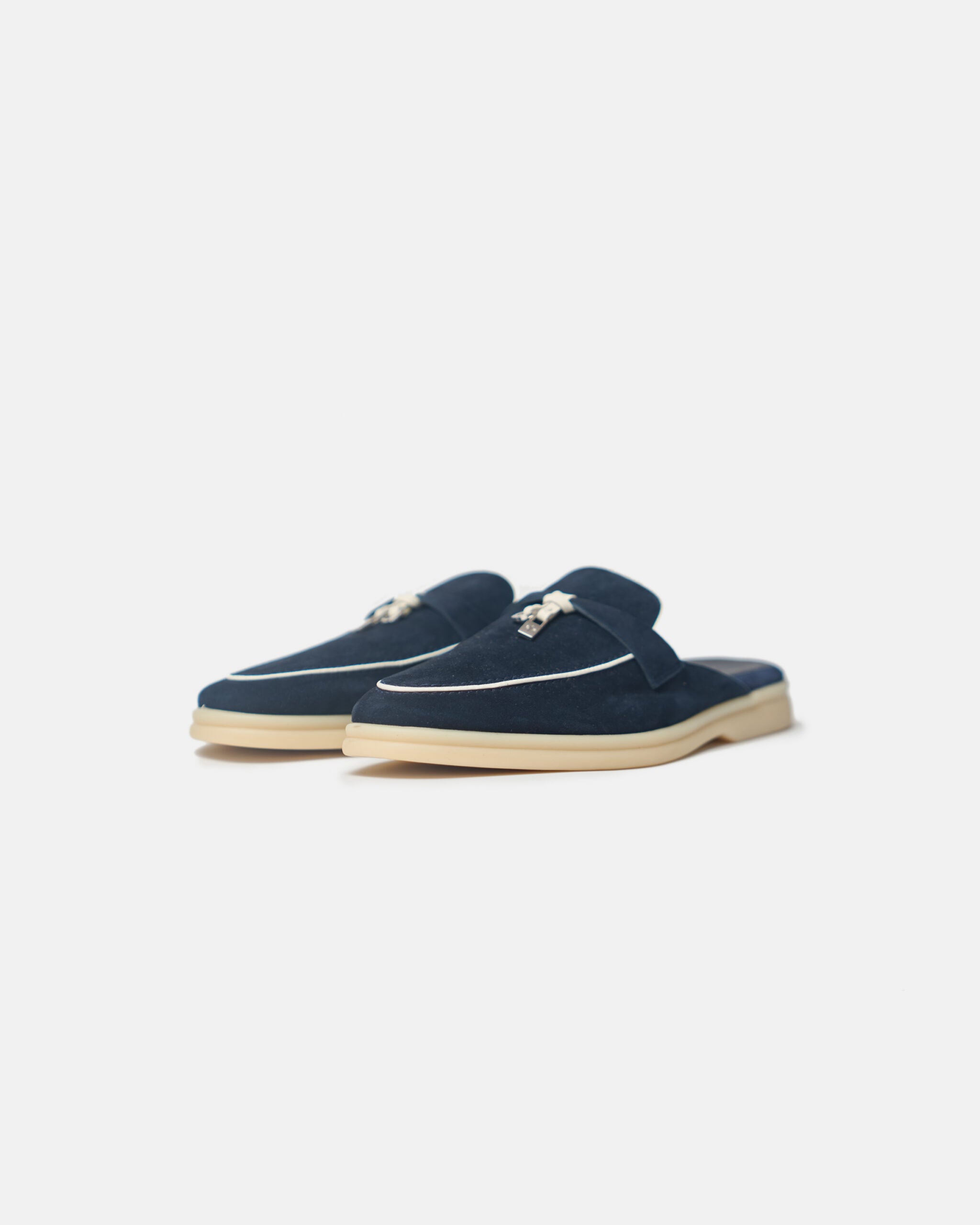 Loro Piana Summer Charms Walk Dark Blue/White Loafers