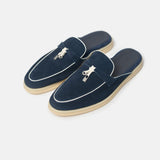 Loro Piana Summer Charms Walk Dark Blue/White Loafers
