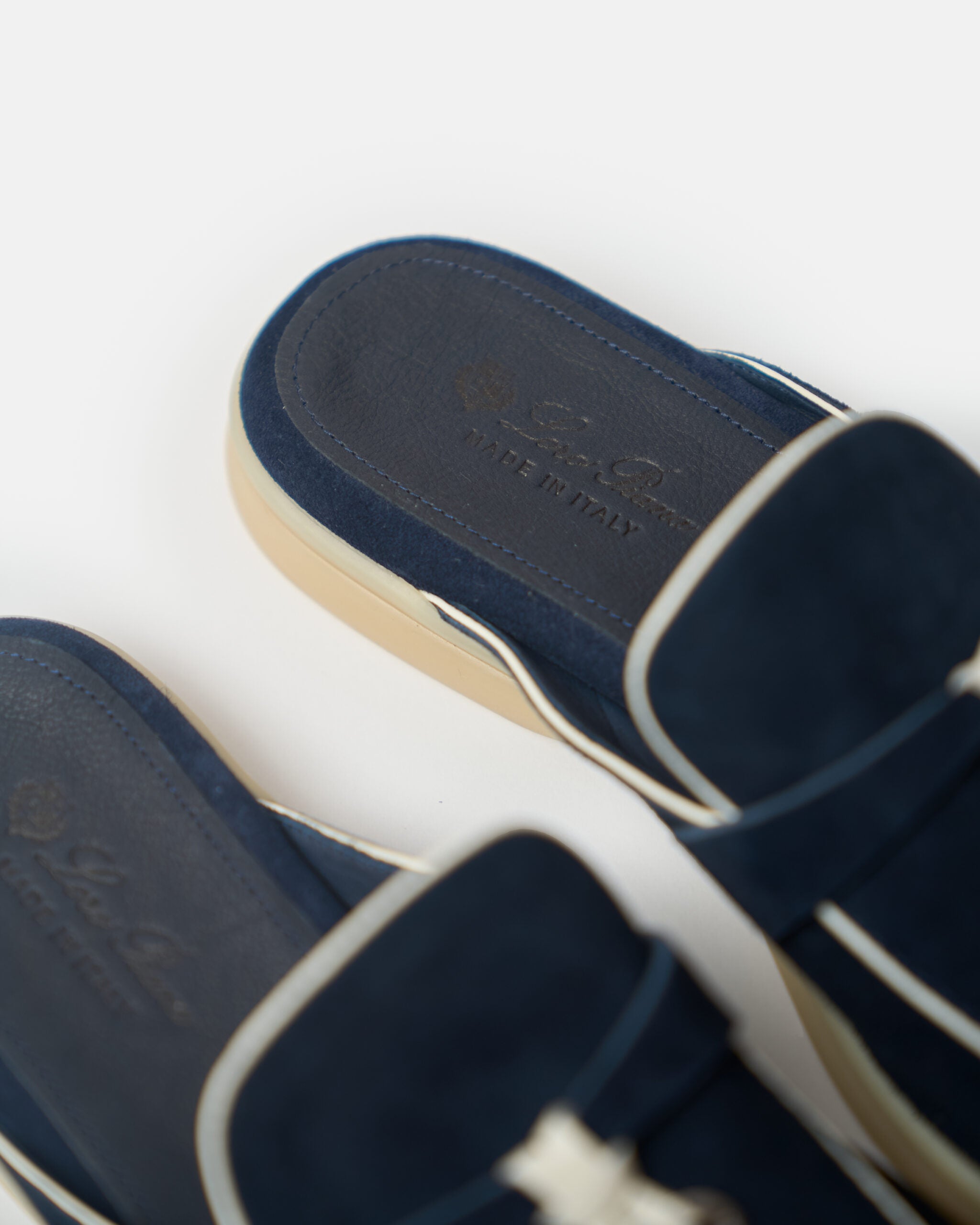Loro Piana Summer Charms Walk Dark Blue/White Loafers