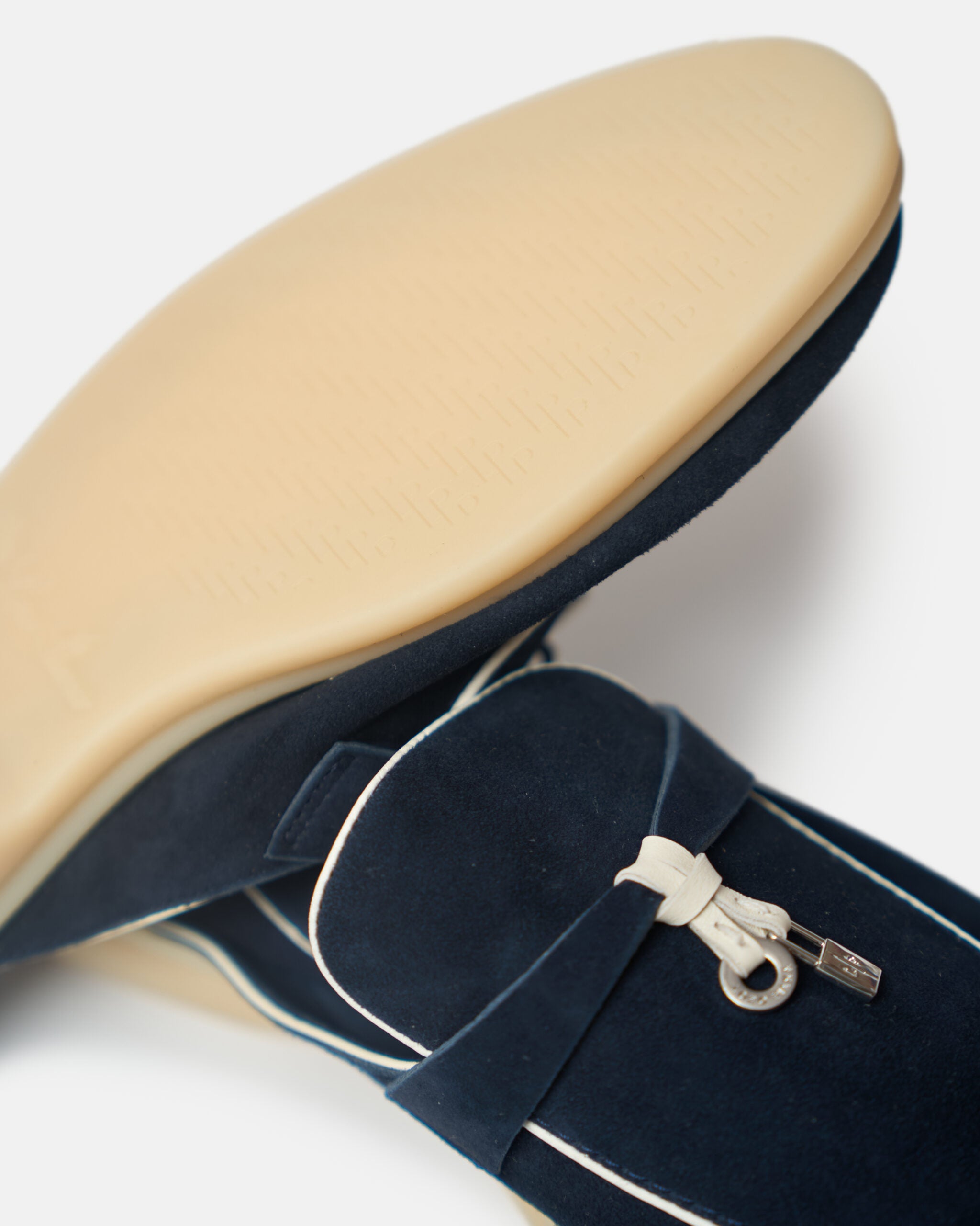 Loro Piana Summer Charms Walk Dark Blue/White Loafers