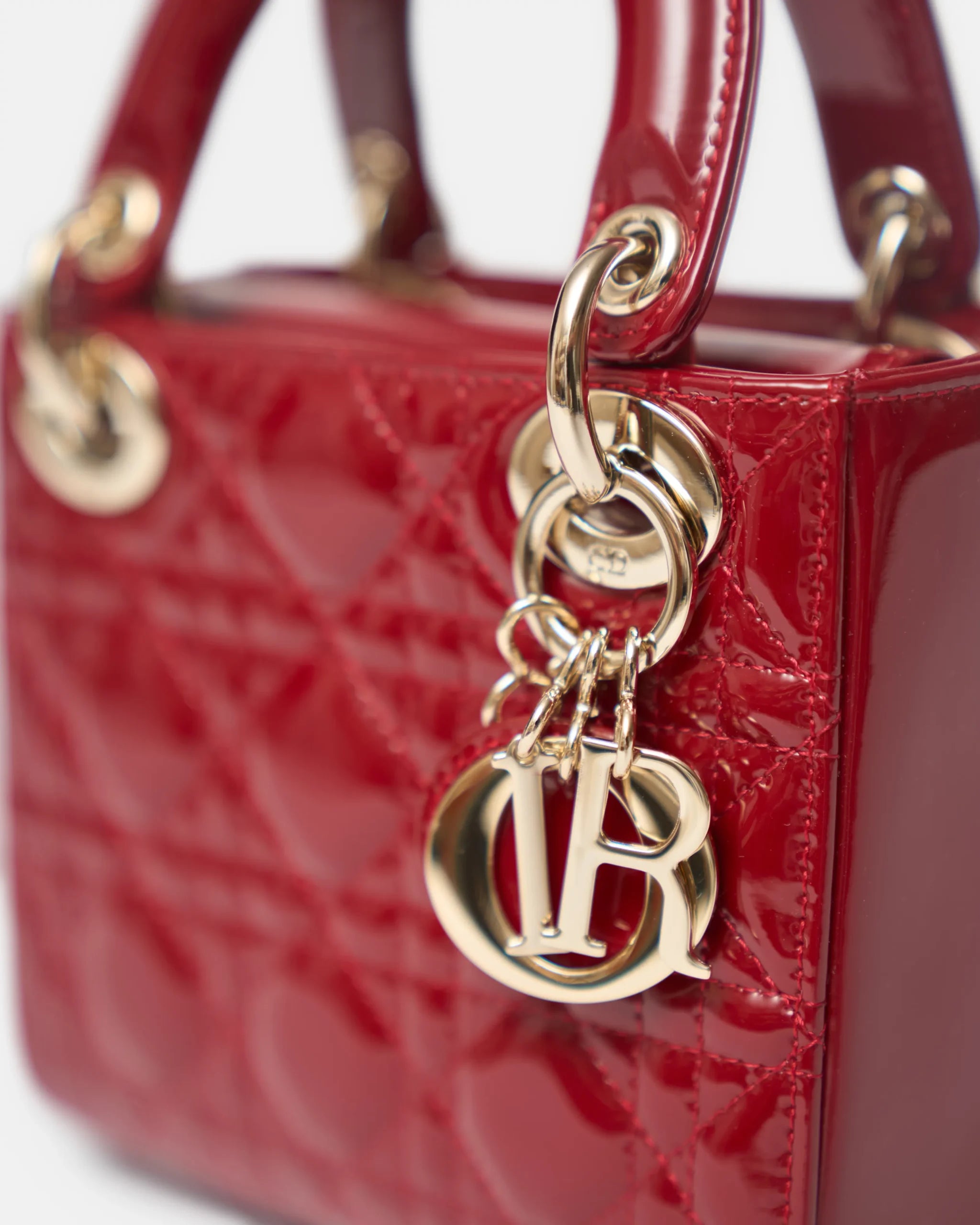 Lady Dior Mini Rojo Vernis