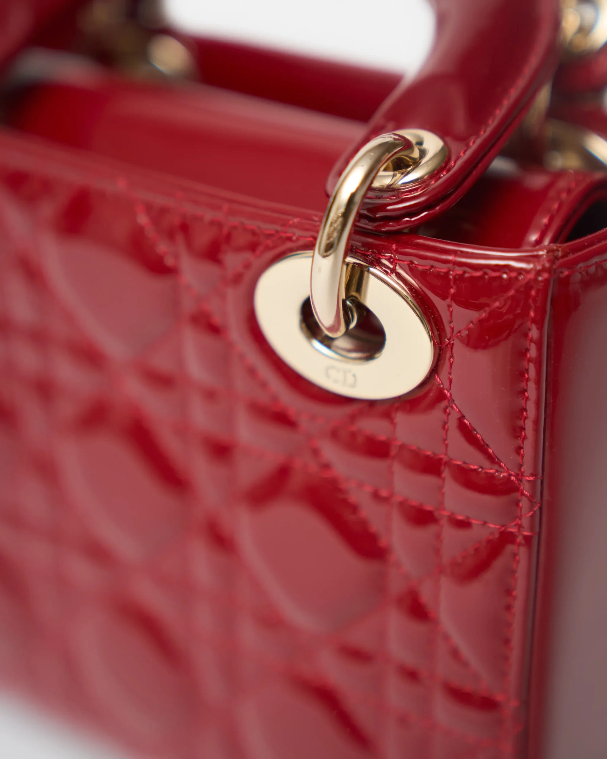 Lady Dior Mini Rojo Vernis