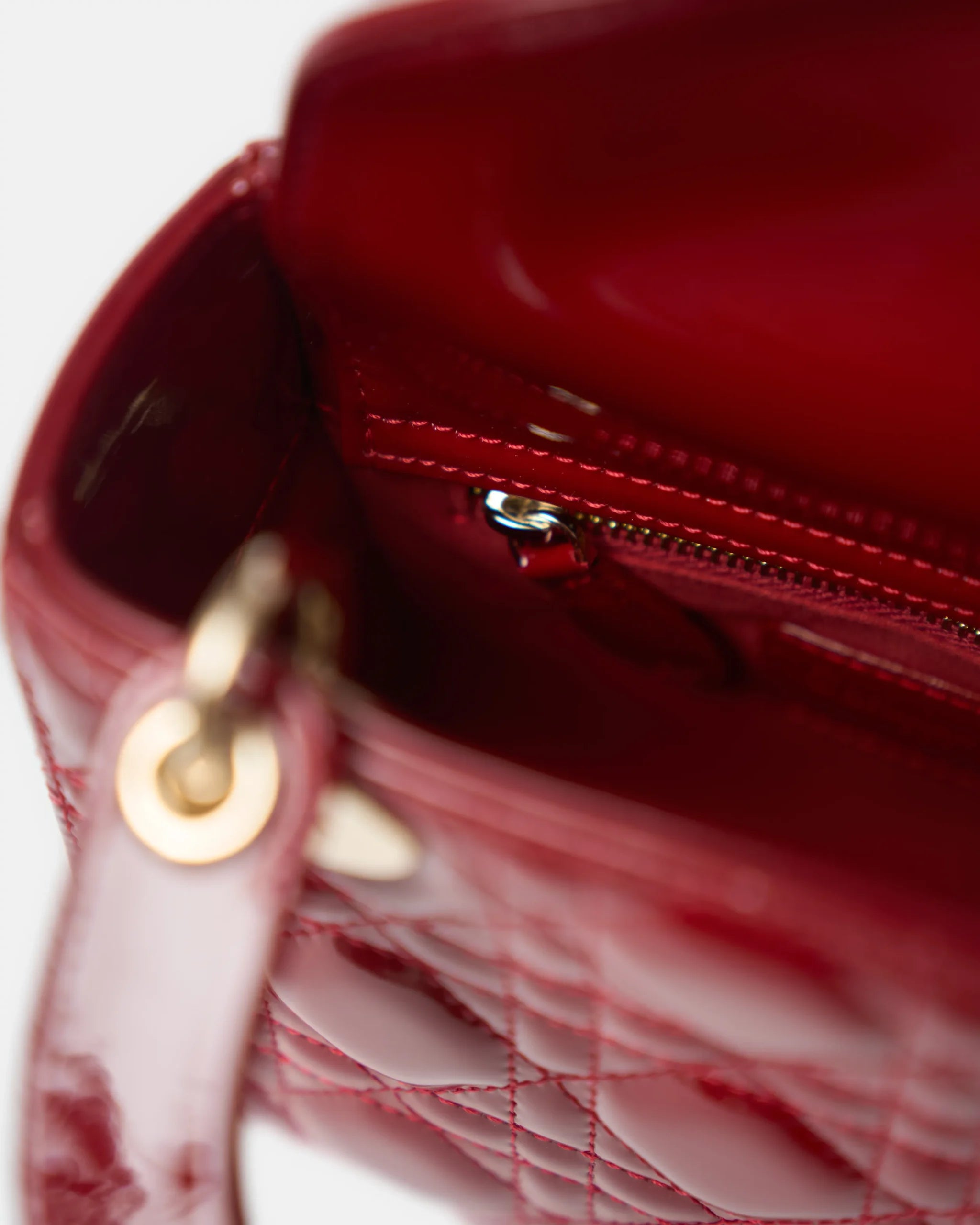 Lady Dior Mini Rojo Vernis