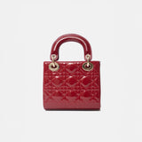 Dior Mini Lady Dior Red Vernis Bag Lambskin