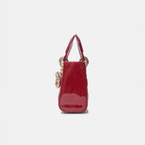 Dior Mini Lady Dior Red Vernis Bag Lambskin