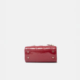 Dior Mini Lady Dior Red Vernis Bag Lambskin