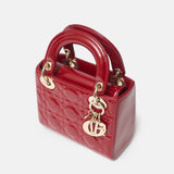 Dior Mini Lady Dior Red Vernis Bag Lambskin