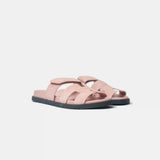 Hermès Chypre Rose Porcelain Suede Sandals