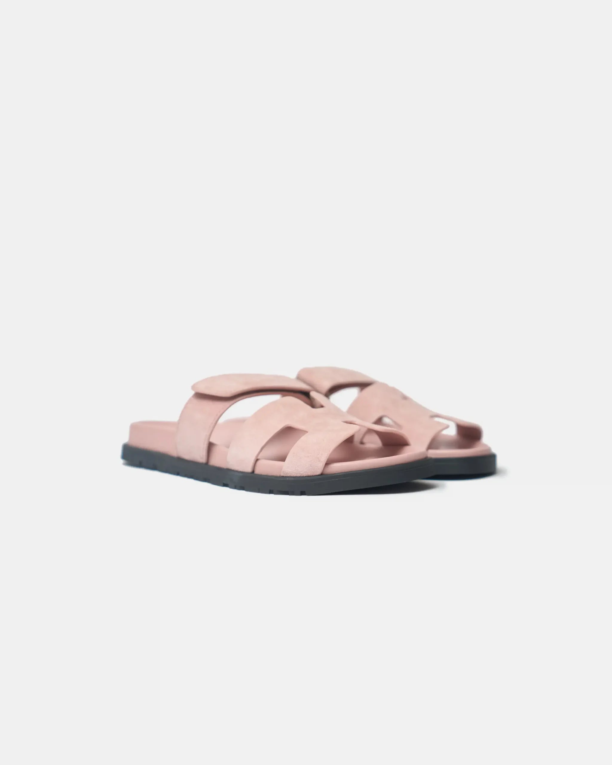 Hermès Chypre Rose Porcelain Suede Sandals