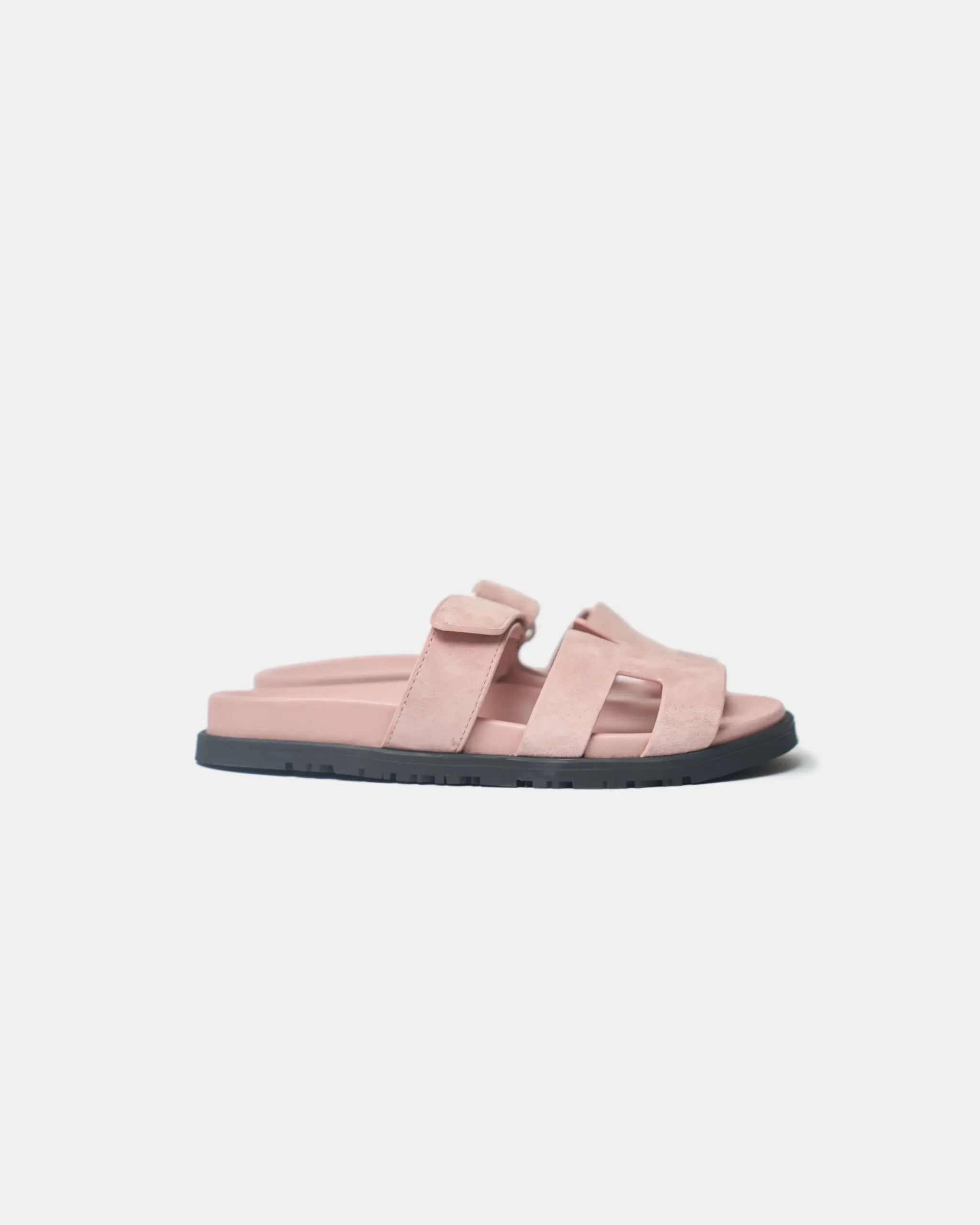 Hermès Chypre Rose Porcelain Suede Sandals (41)