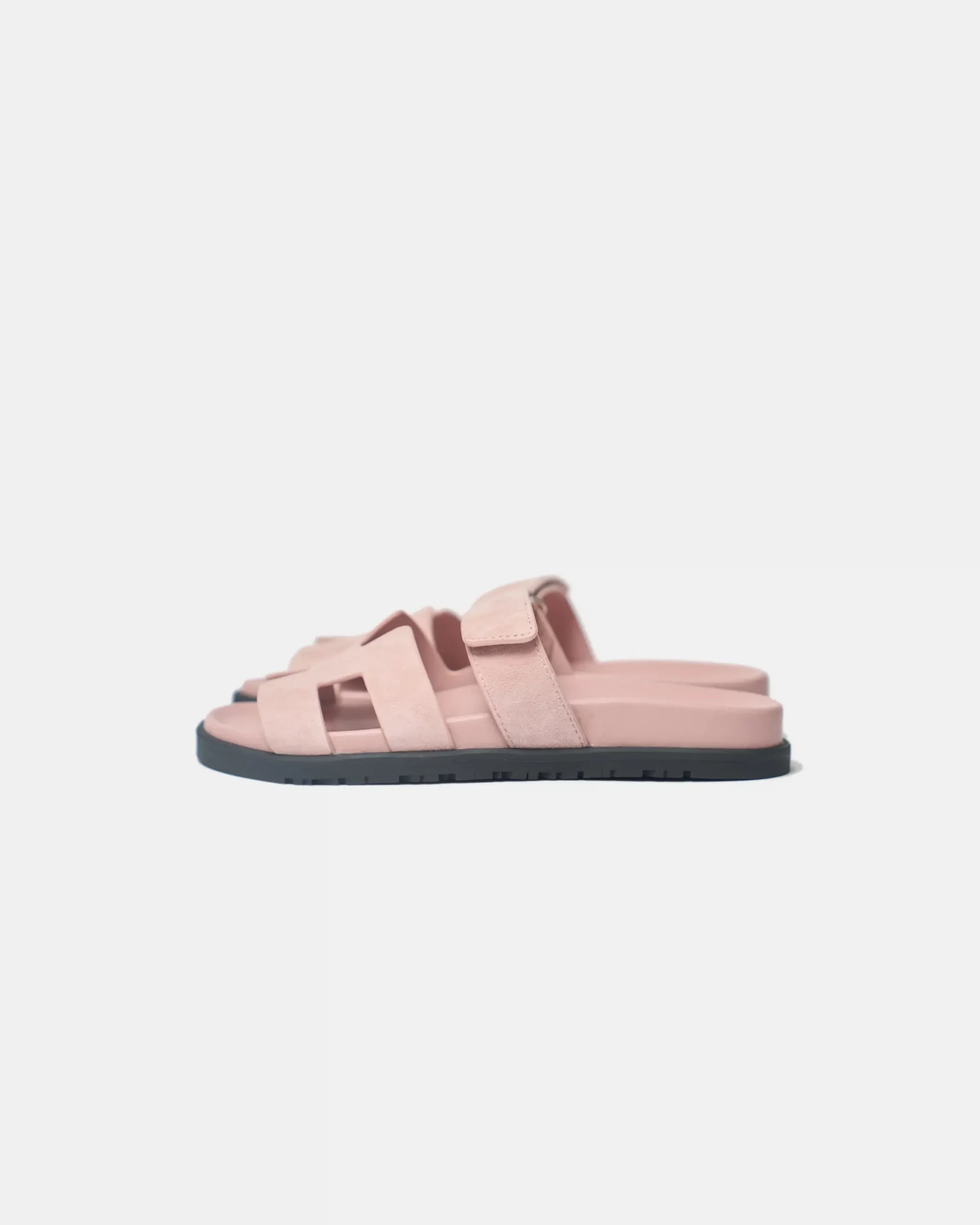 Hermès Chypre Rose Porcelain Suede Sandals